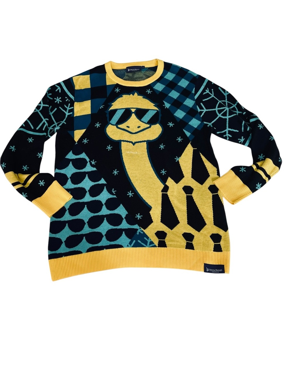 RARE Liberty Mutual Limu Emu & Doug Corporate Ugly Christmas Holiday Sweater
